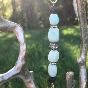 Amazonite Flower Keychain